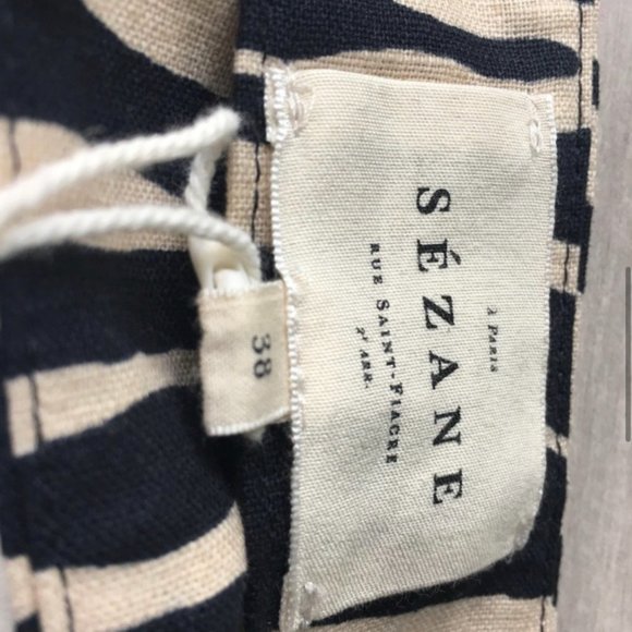 Sezane Black and Tan Zebra Print Midi Skirt - Picture 5 of 9